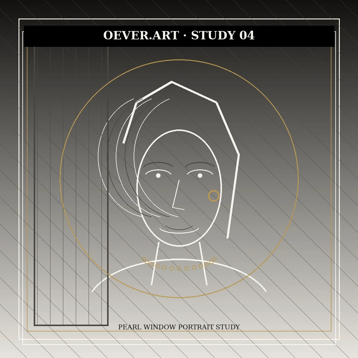Original OEVER.ART visual study, Pearl window portrait study.