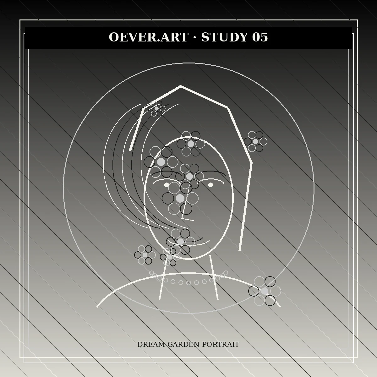 Original OEVER.ART visual study, Dream garden portrait.